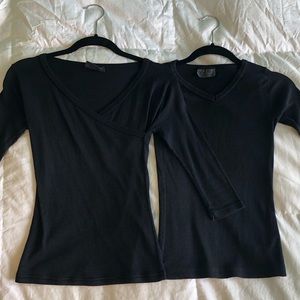Michael Stars 3/4 Sleeve Black Tops (Set of 2)